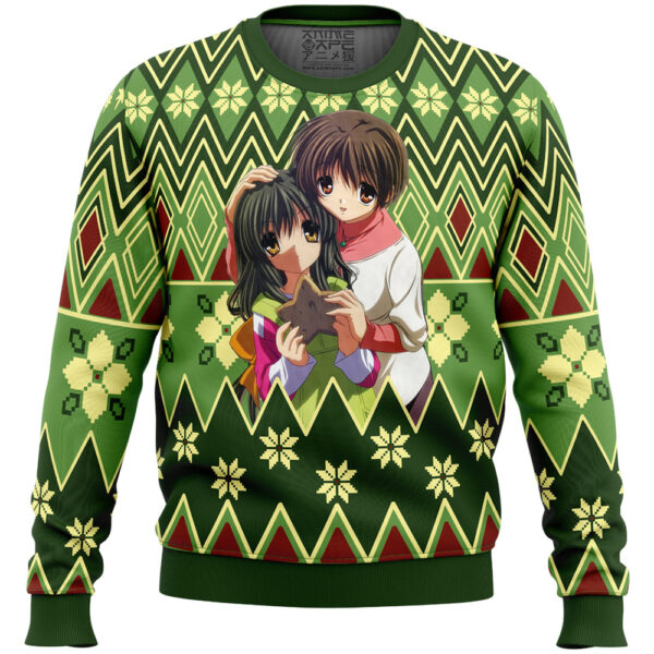 Fuuko and Kouko Christmas Clannad Gifts For Family Holiday Christmas Ugly Sweater