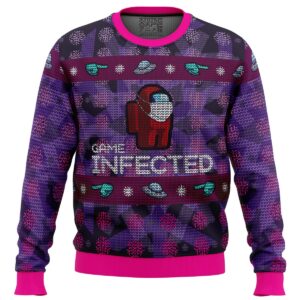 Game Infected Among Us Gifts For Family Holiday Christmas Ugly Sweater