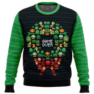 Game Over Nintendo Gifts For Family Holiday Christmas Ugly Sweater