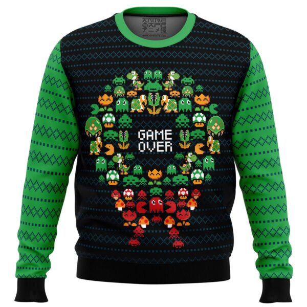 Game Over Nintendo Gifts For Family Holiday Christmas Ugly Sweater