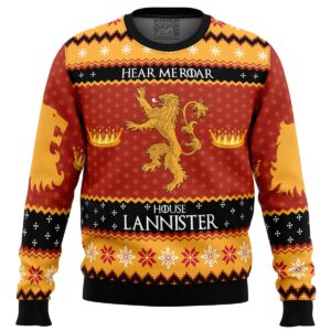 Game of Thrones House Lannister Gifts For Family Holiday Christmas Ugly Sweater