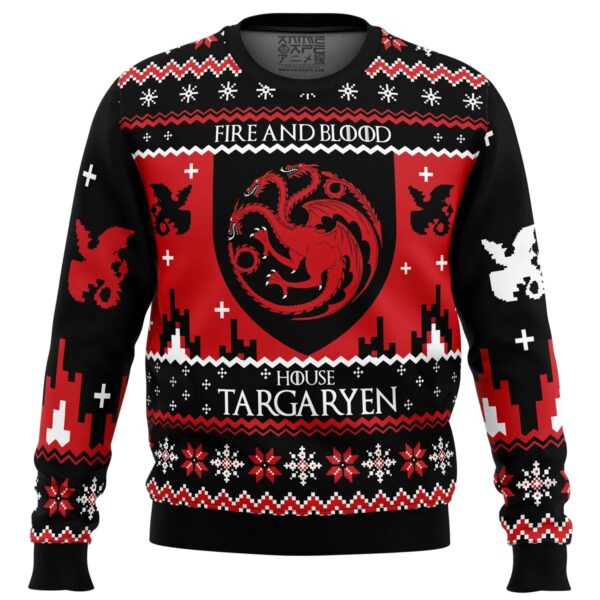 Game of Thrones House Targaryen Gifts For Family Holiday Christmas Ugly Sweater