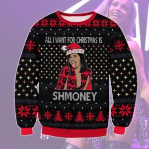 Gifts For Family Holiday Christmas Ugly Sweater Cardi B All I Want for Christmas Is Shmoney