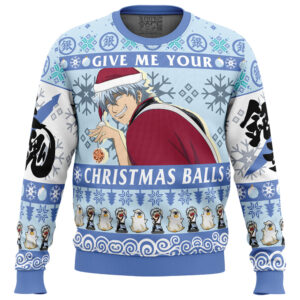 Give Me Your Christmas Balls Gintama Gifts For Family Holiday Christmas Ugly Sweater