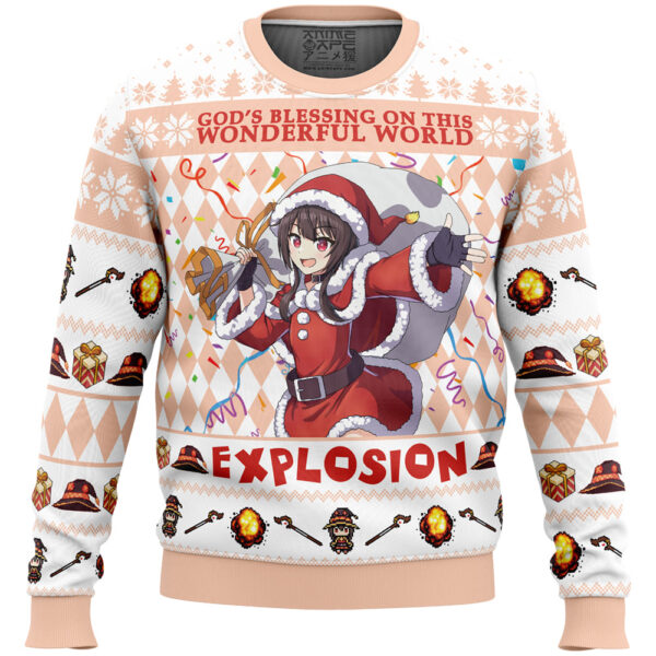 God’s Blessing on this Wonderful World Explosion KonoSuba Gifts For Family Holiday Christmas Ugly Sweater