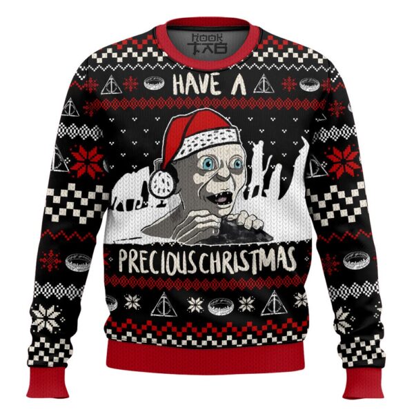 Gollum have a precious Christmas Lord of the Ring Christmas Best Holiday Christmas Ugly Sweater Gifts For Family