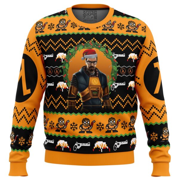 Gordon Freeman Half-Life Gifts For Family Holiday Christmas Ugly Sweater