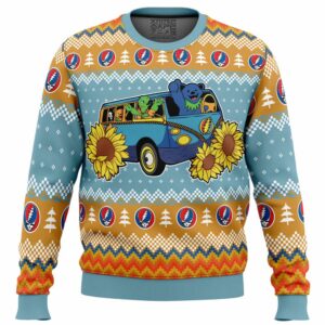 Grateful Dead Bus Grateful Dead Gifts For Family Holiday Christmas Ugly Sweater