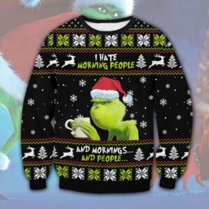 Grinch I Hate People Gifts For Family Holiday Christmas Ugly Sweater