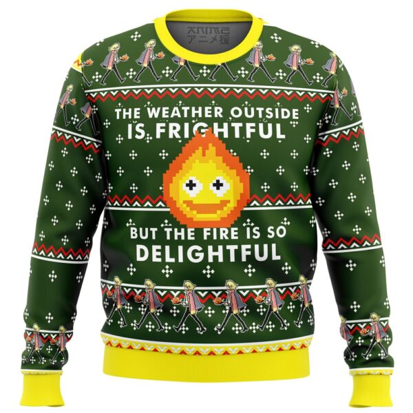 Howl’s Moving Castle Calcifer Fire is so Delightful Gifts For Family Holiday Christmas Ugly Sweater