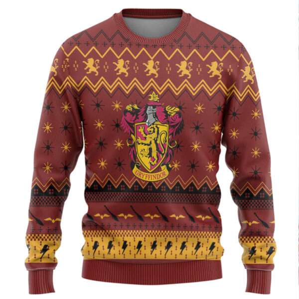 Harry Potter Gryffindor Holiday Ugly Christmas Custom Best Holiday Christmas Ugly Sweater Gifts For Family