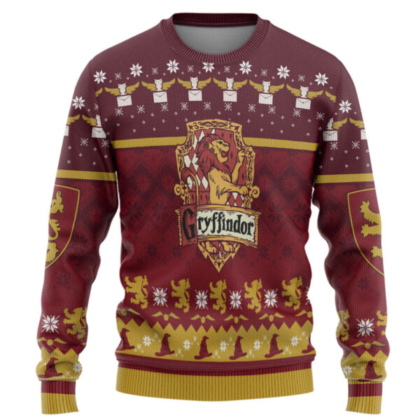 Harry Potter Gryffindor Ugly Christmas Ver 1 Custom Best Holiday Christmas Ugly Sweater Gifts For Family