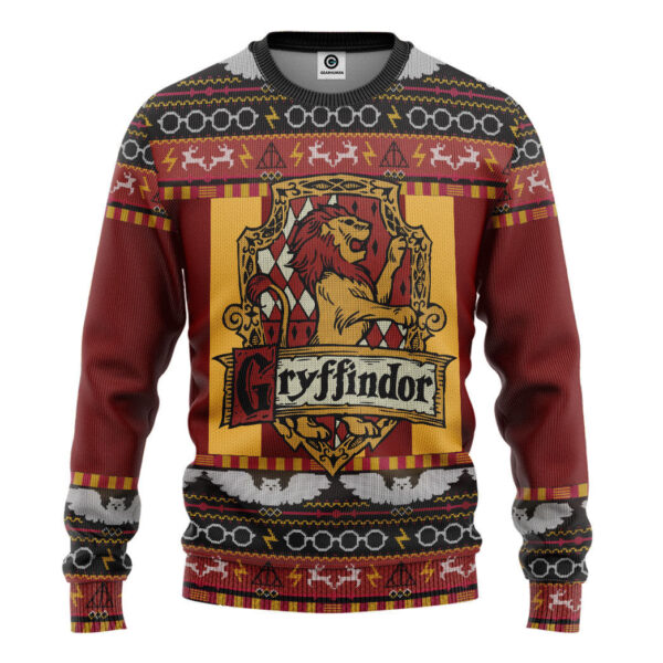 Harry Potter Gryffindor Ugly Christmas Ver 3 Custom Best Holiday Christmas Ugly Sweater Gifts For Family