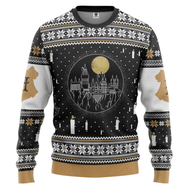 Harry Potter Hogwarts Castle Candles Ugly Christmas Custom Best Holiday Christmas Ugly Sweater Gifts For Family