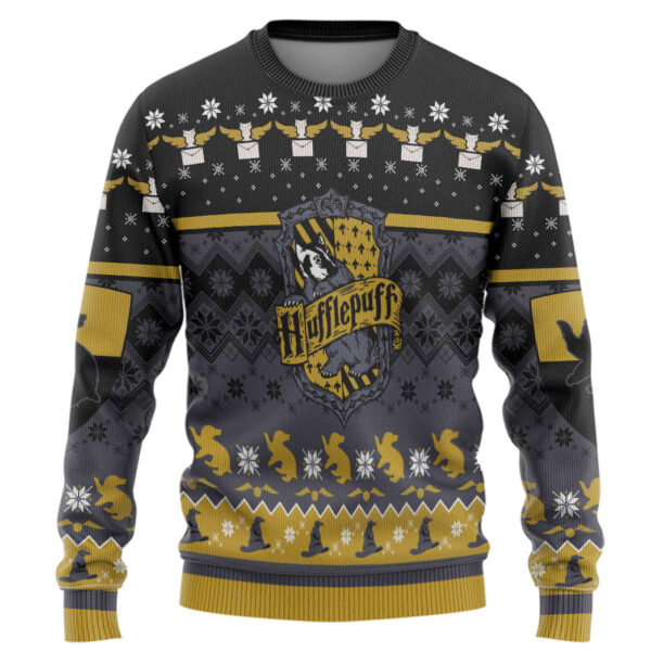 Harry Potter Hufflepuff Ugly Christmas Ver 1 Custom Best Holiday Christmas Ugly Sweater Gifts For Family