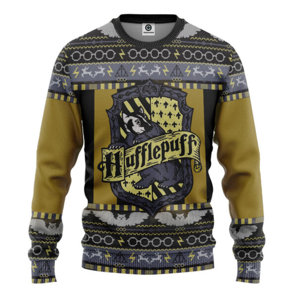 Harry Potter Hufflepuff Ugly Christmas Ver 3 Custom Best Holiday Christmas Ugly Sweater Gifts For Family