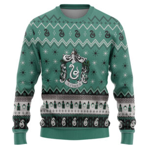 Harry Potter Slytherin Holiday Ugly Christmas Custom Best Holiday Christmas Ugly Sweater Gifts For Family