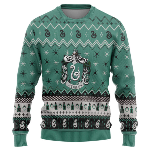 Harry Potter Slytherin Holiday Ugly Christmas Custom Best Holiday Christmas Ugly Sweater Gifts For Family