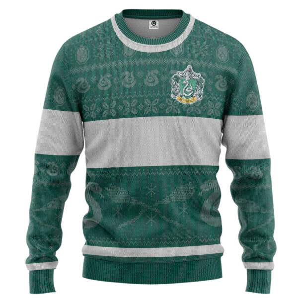 Harry Potter Slytherin Ugly Christmas Edition Custom Best Holiday Christmas Ugly Sweater Gifts For Family