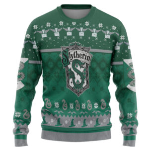 Harry Potter Slytherin Ugly Christmas Ver 1 Custom Best Holiday Christmas Ugly Sweater Gifts For Family