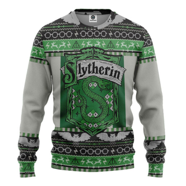 Harry Potter Slytherin Ugly Christmas Ver 3 Custom Best Holiday Christmas Ugly Sweater Gifts For Family