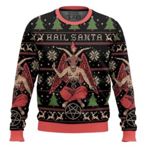 Hail Santa Satan Claus Best Holiday Christmas Ugly Sweater Gifts For Family