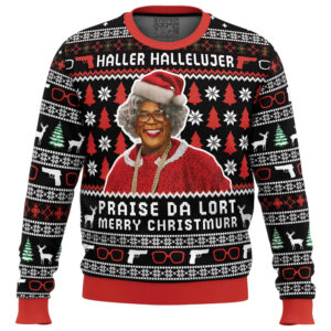 Haller Hallelujer Praise The Lort Merry Christmurr A Madea Christmas Gifts For Family Holiday Christmas Ugly Sweater