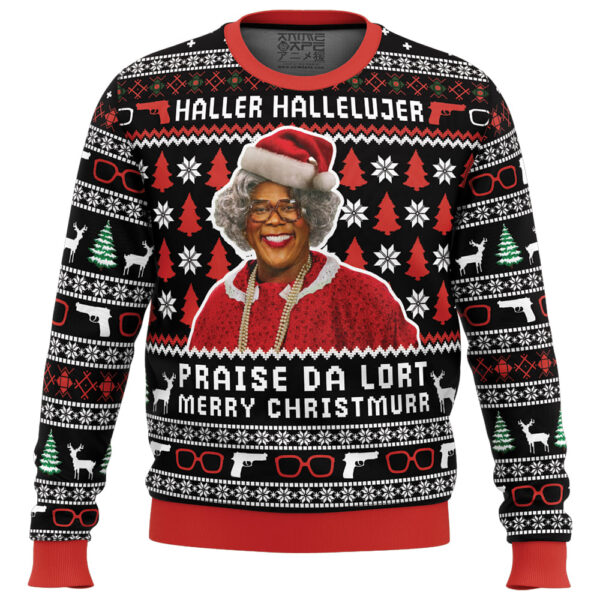 Haller Hallelujer Praise The Lort Merry Christmurr A Madea Christmas Gifts For Family Holiday Christmas Ugly Sweater