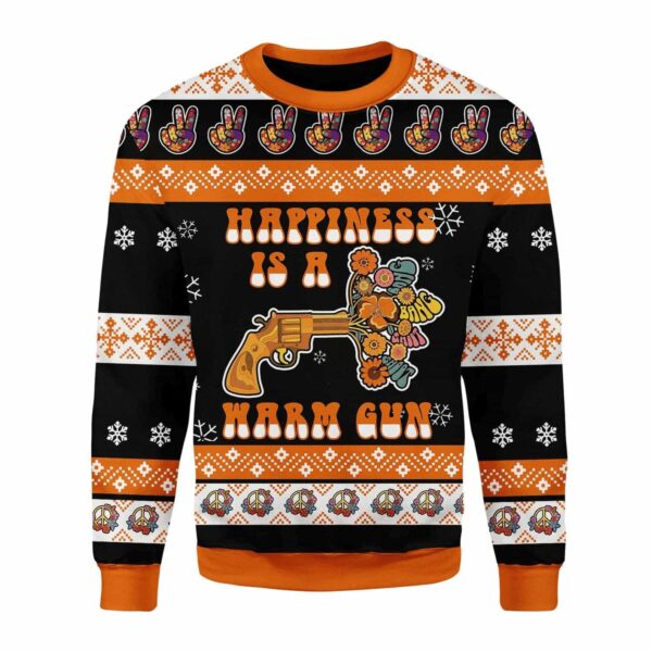 Happiness Is A Warm Gun Gifts For Family Holiday Christmas Ugly Sweater