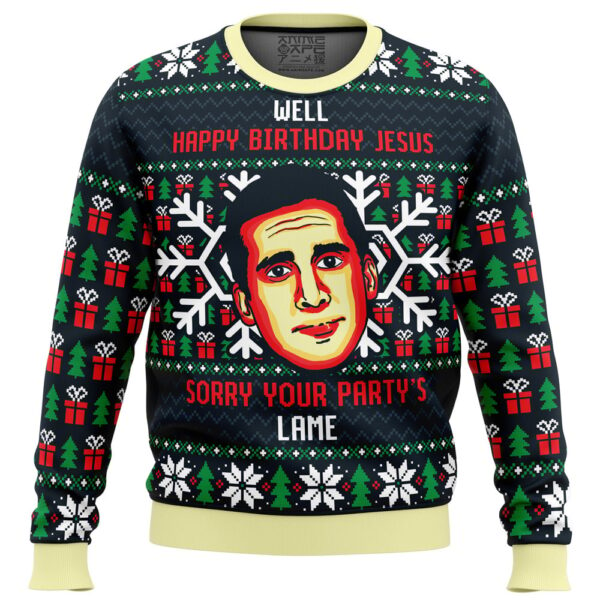 Happy Birthday Jesus Funny The Office Gifts For Family Holiday Christmas Ugly Sweater