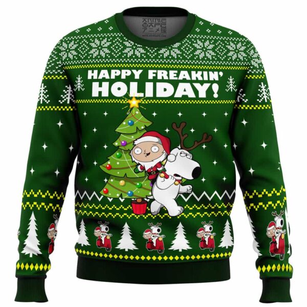 Happy Freakin Holidays Family Guy Gifts For Family Holiday Christmas Ugly Sweater