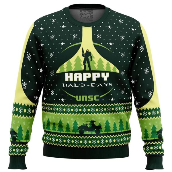 Happy Halo-Days Halo Gifts For Family Holiday Christmas Ugly Sweater