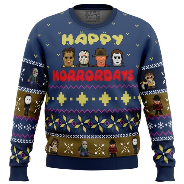 Happy Horrordays Halloween Gifts For Family Holiday Christmas Ugly Sweater