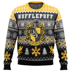 Harry Potter Hufflepuff House Gifts For Family Holiday Christmas Ugly Sweater