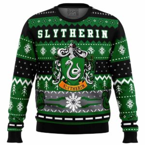 Harry Potter Slytherin House Gifts For Family Holiday Christmas Ugly Sweater