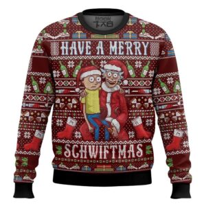 Have A Merry Schwiftmas Rick And Morty Best Holiday Christmas Ugly Sweater Gifts For Family