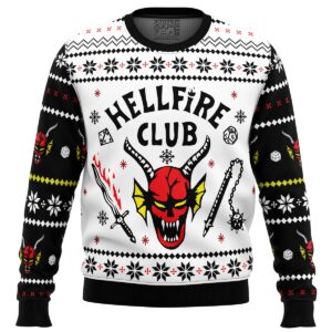 HellFire Club Stranger Things Gifts For Family Holiday Christmas Ugly Sweater