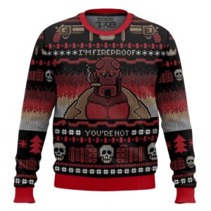 Hellboy Fireproof Christmas Best Holiday Christmas Ugly Sweater Gifts For Family