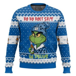 Ho Ho Holy Shit Im Drunk Michelob Ultra Grinch Best Holiday Christmas Ugly Sweater Gifts For Family