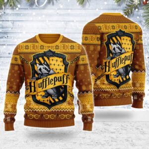 Ho Ho Hufflepuff Best Gifts For Family For Holiday Christmas Ugly Sweater