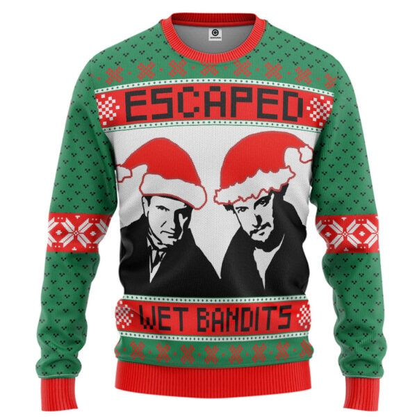 Home Alone Escaped Wet Bandits Custom Gifts For Family Holiday Christmas Ugly Sweater