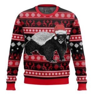 Honey Badger Gifts For Family Holiday Christmas Ugly Sweater