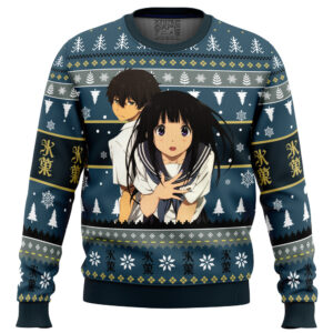 Houtarou And Eru Hyouka Gifts For Family Holiday Christmas Ugly Sweater