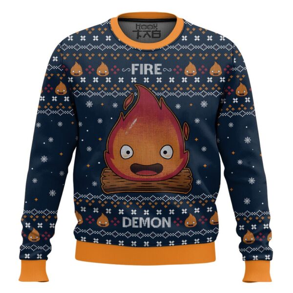 Howl’s Moving Castle Calcifer Christmas Best Holiday Christmas Ugly Sweater Gifts For Family