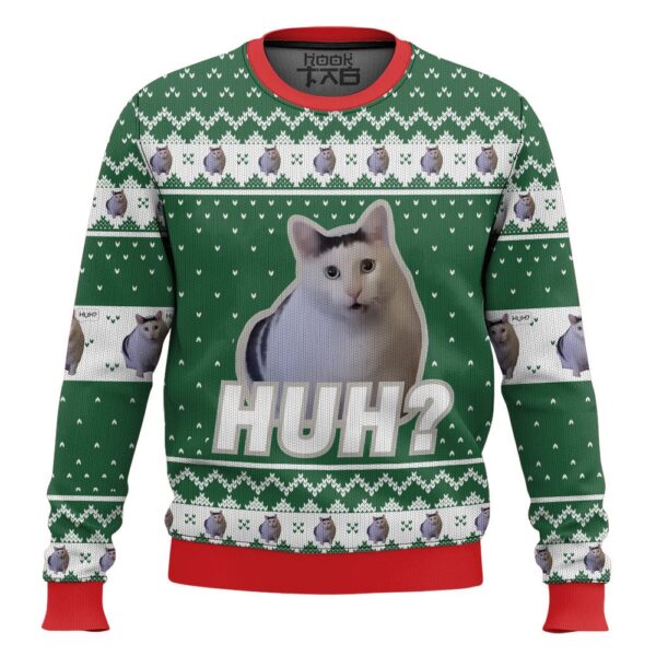 Huh Cat meme Christmas Best Holiday Christmas Ugly Sweater Gifts For Family