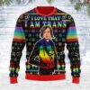 I Love That I Am Trans Best Gifts For Family For Holiday Christmas Ugly Sweater