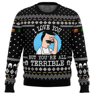 I Love You but Bob’s Burgers Gifts For Family Holiday Christmas Ugly Sweater