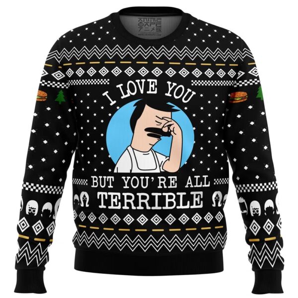 I Love You but Bob’s Burgers Gifts For Family Holiday Christmas Ugly Sweater