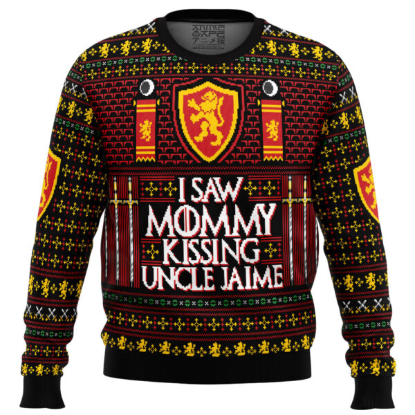 I Saw Mommy Kissing Uncle Jaime Gifts For Family Holiday Christmas Ugly Sweater