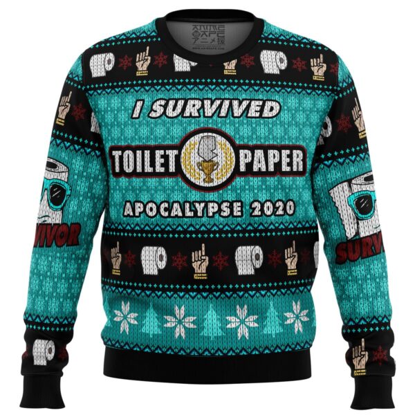 I Survived Toilet Paper Apocalypse 2020 Gifts For Family Holiday Christmas Ugly Sweater